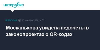 Москалькова увидела недочеты в законопроектах о QR-кодах