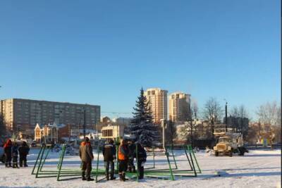 В Иваново по просьбам горожан на площади Пушкина устанавливают еще одну новогоднюю елку