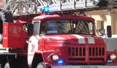 30 пожарных тушат крышу дома на Трефолева