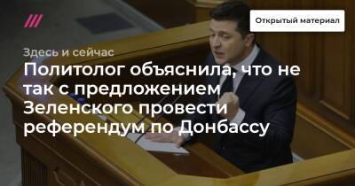 Политолог объяснила, что не так с предложением Зеленского провести референдум по Донбассу