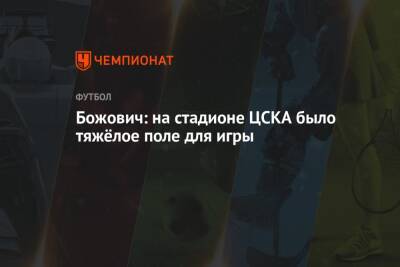 Божович: на стадионе ЦСКА было тяжёлое поле для игры