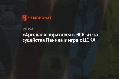 «Арсенал» обратился в ЭСК из-за судейства Панина в игре с ЦСКА
