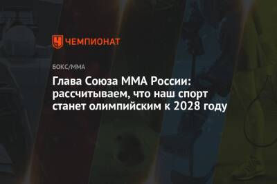 Глава Союза ММА России: рассчитываем, что наш спорт станет олимпийским к 2028 году