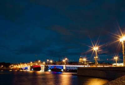 Праздничная подсветка украсит Дворцовый мост в честь Дня Конституции