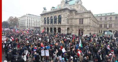 В Вене на митинги против коронавирусных ограничений вышли 44 тысячи человек - profile.ru - Австрия - Франция - Вена - Протесты