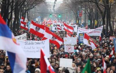 Австрия - В Вене десятки тысяч человек протестовали против COVID-ограничений - korrespondent.net - Австрия - Украина - Вена - Протесты