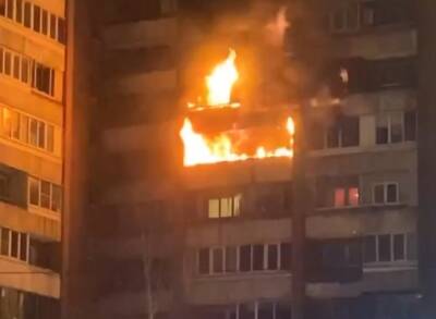 «Смотреть страшно»: квартира выгорела дотла в Красногвардейском районе Петербурга — видео