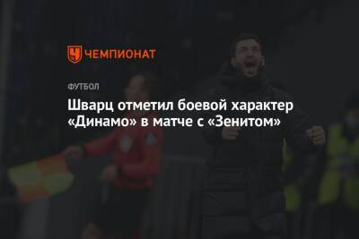 Шварц отметил боевой характер «Динамо» в матче с «Зенитом»