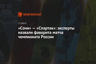 «Сочи» — «Спартак»: эксперты назвали фаворита матча чемпионата России