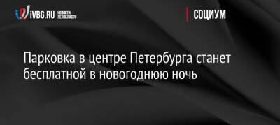 Парковка в центре Петербурга станет бесплатной в новогоднюю ночь