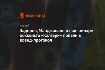 Задоров, Манджапане и ещё четыре хоккеиста «Калгари» попали в ковид-протокол