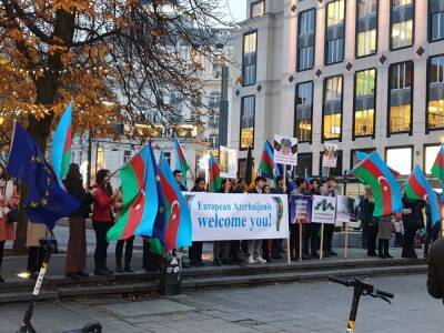 В Брюсселе азербайджанские патриоты вышли на улицы встретить Президента Ильхама Алиева (ФОТО/ВИДЕО)