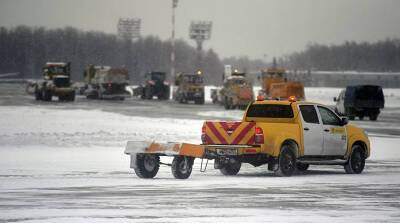 В аэропортах Москвы из-за снегопада задержали или отменили более 30 рейсов