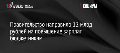 Правительство направило 12 млрд рублей на повышение зарплат бюджетникам
