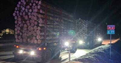 ФОТО: Водитель перегруженного лесовоза получил штраф 13 тысяч евро