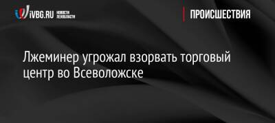 Лжеминер угрожал взорвать торговый центр во Всеволожске - ivbg.ru - Россия - Украина - Ленинградская обл. - Санкт-Петербург - Всеволожск - Всеволожск - Ленобласть