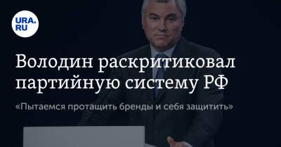 Володин раскритиковал партийную систему РФ. «Пытаемся протащить бренды и себя защитить»