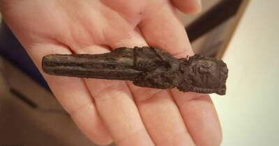В Норвегии ученые нашли нож 13 века с изображением соколиной охоты