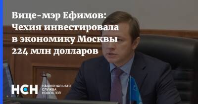 Вице-мэр Ефимов: Чехия инвестировала в экономику Москвы 224 млн долларов