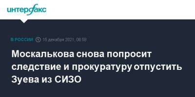 Москалькова снова попросит следствие и прокуратуру отпустить Зуева из СИЗО