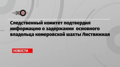 Следственный комитет подтвердил информацию о задержании основного владельца кемеровской шахты Листвяжная