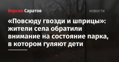 «Повсюду гвозди и шприцы»: жители села обратили внимание на состояние парка, в котором гуляют дети - nversia.ru - Вольск