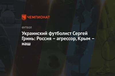 Украинский футболист Сергей Гринь: Россия — агрессор, Крым — наш