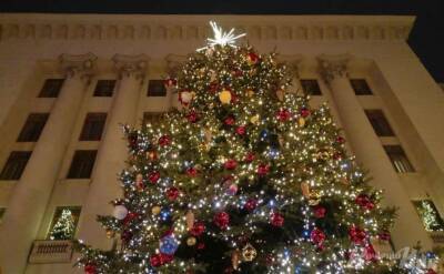 Офис президента зажег новогоднюю елку (ФОТО)