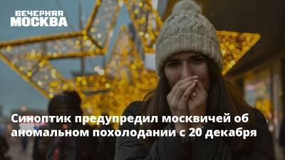 Синоптик предупредил москвичей об аномальном похолодании с 20 декабря