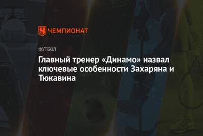 Главный тренер «Динамо» назвал ключевые особенности Захаряна и Тюкавина