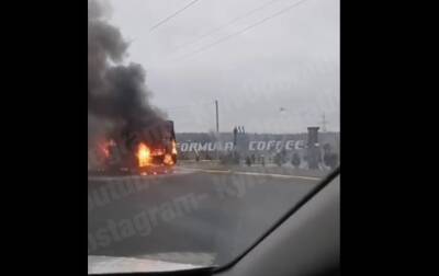 В Ирпене дотла сгорел маршрутный автобус