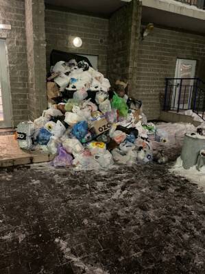 В Мурино мусор вывезли только после жалоб жителей