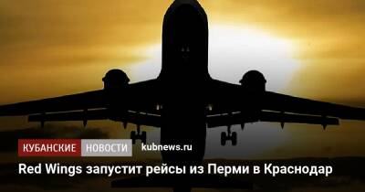 Red Wings запустит рейсы из Перми в Краснодар
