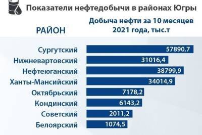 В Югре назвали лидеров по объему добычи нефти - ugra.mk.ru - Югра - район Ханты-Мансийский
