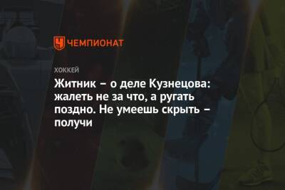 Житник – о деле Кузнецова: жалеть не за что, а ругать поздно. Не умеешь скрыть – получи