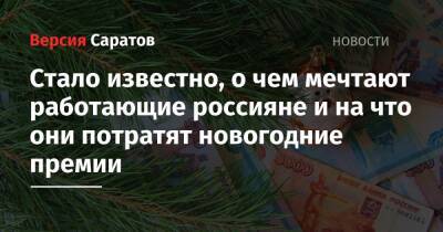 Стало известно, о чем мечтают работающие россияне и на что они потратят новогодние премии