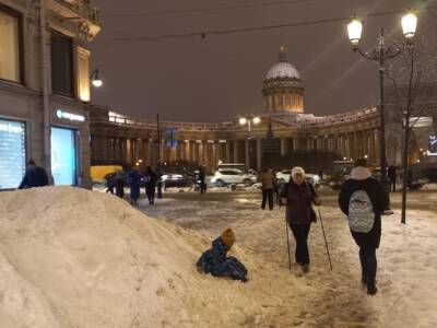 Медленную уборку улиц от снега в Смольном объяснили особо экологичным подходом
