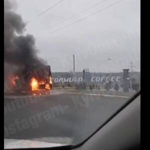 В Ирпене дотла сгорел маршрутный автобус