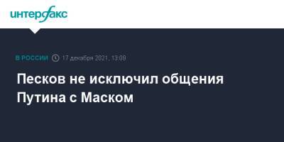Песков не исключил общения Путина с Маском