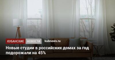 Новые студии в российских домах за год подорожали на 45%