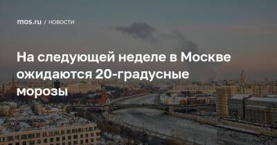 На следующей неделе в Москве ожидаются 20-градусные морозы