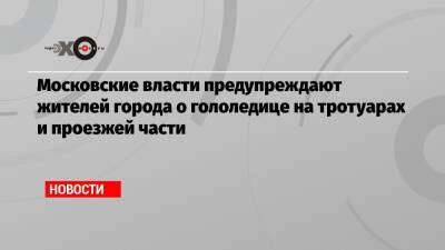 Московские власти предупреждают жителей города о гололедице на тротуарах и проезжей части