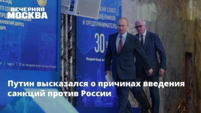 Путин высказался о причинах введения санкций против России