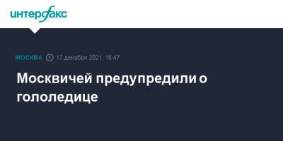 Москвичей предупредили о гололедице - interfax.ru - Москва - Москва