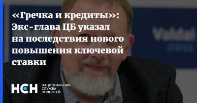 «Гречка и кредиты»: Экс-глава ЦБ указал на последствия нового повышения ключевой ставки