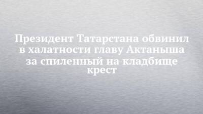 Президент Татарстана обвинил в халатности главу Актаныша за спиленный на кладбище крест
