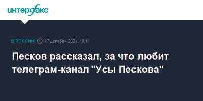 Песков рассказал, за что любит телеграм-канал "Усы Пескова"