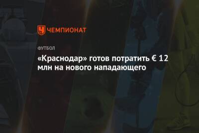 «Краснодар» готов потратить € 12 млн на нового нападающего