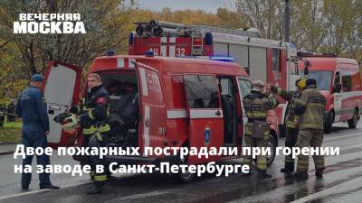 Двух пожарных госпитализировали во время пожара на заводе "Северная Верфь" в Петербурге