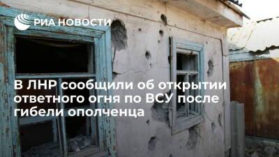 В ЛНР заявили, что открыли ответный огонь по позициям ВСУ после гибели ополченца